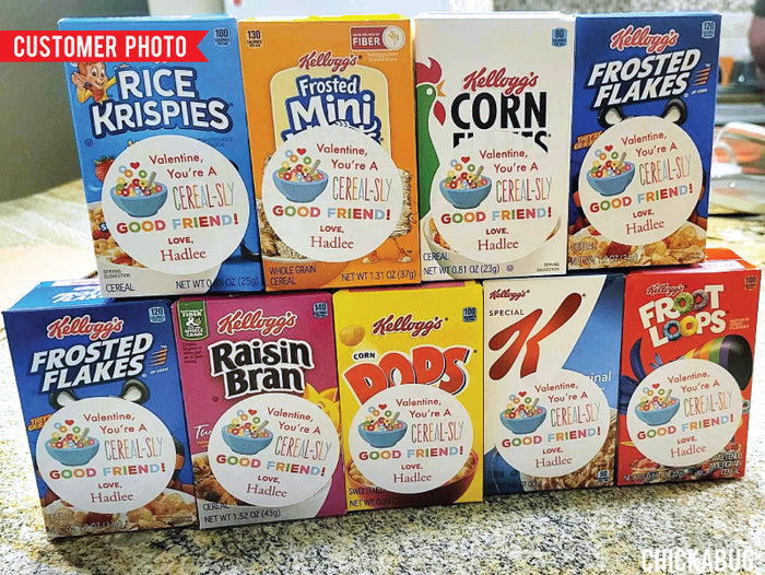Cereal  Valentine's Day Stickers