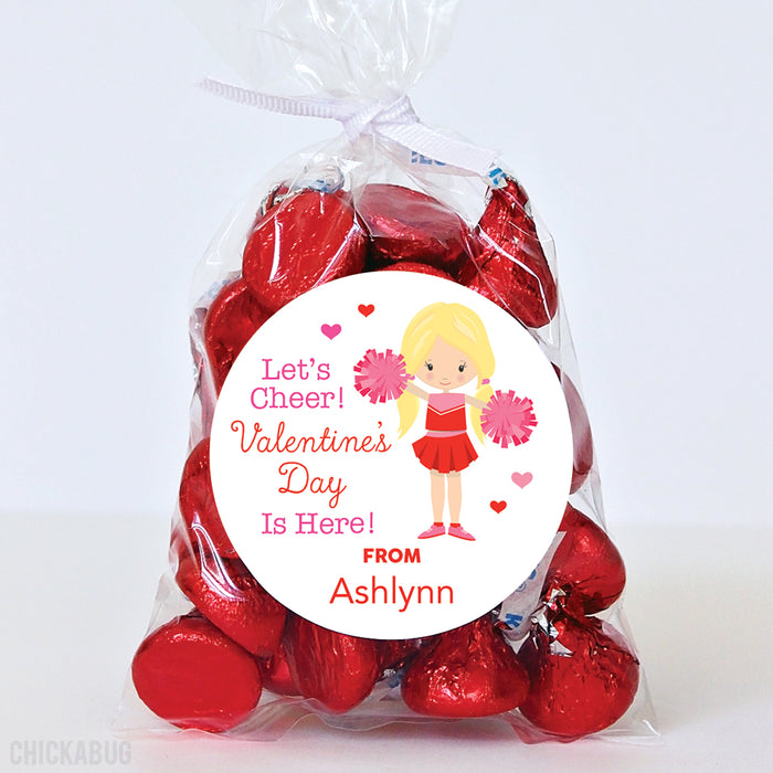 Cheerleader with Blonde Hair  Valentine's Day Stickers