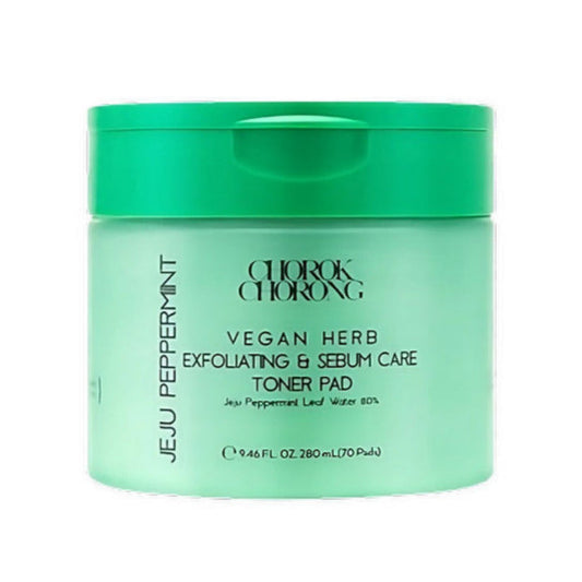 CHOROK CHORONG Vegan Herb Exfoliating Sebum Care Jeju Mentha Piperita (Peppermint) Toner Pad