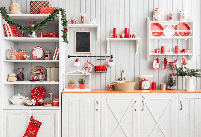 Christmas kitchen Photo Backdrop Shopbackdrop