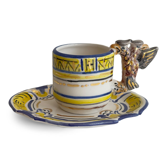 Contrade 24kt Espresso Cup & Saucer, 4 oz : Eagle
