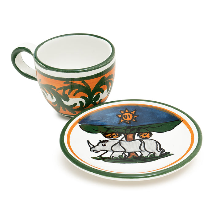 Contrade Rhino Dinnerware From Siena, Contrade, ceramics, pottery, italian design, majolica, handmade, handcrafted, handpainted, home decor, kitchen art, home goods, deruta, majolica, Artisan, treasures, traditional art, modern art, gift ideas, style, SF, shop small business, artists, shop online, landmark store, legacy, one of a kind, limited edition, gift guide, gift shop, retail shop, decorations, shopping, italy, home staging, home decorating, home interiors
