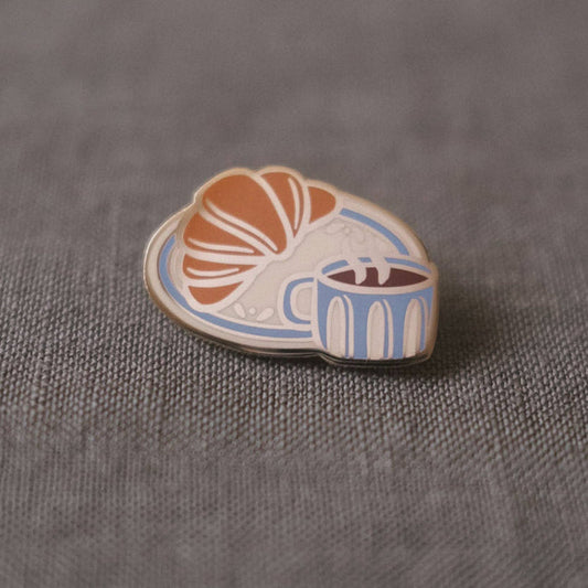 Croissant Enamel Pin