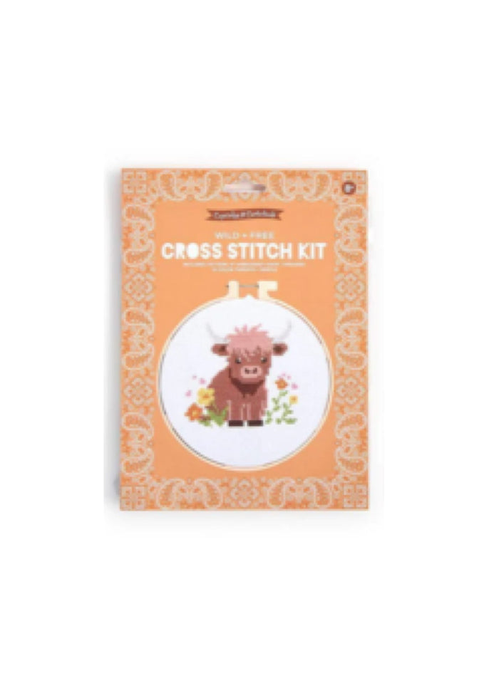 Cross-Stitch Embroidery Craft Kit by Wild + Free Two's Company Arts & Crafts Highland Cow