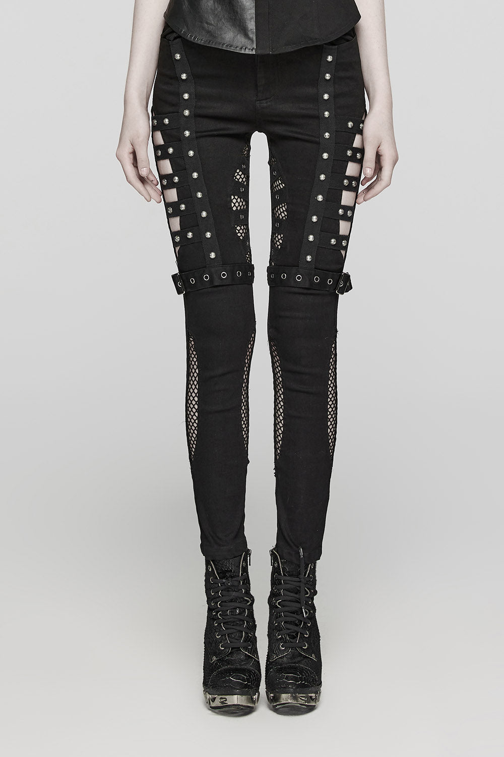 Abyss Fishnet Cutout Skinny Jeans