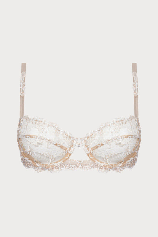 Dressing Floral Half Cup Bra - Ambre Nacre