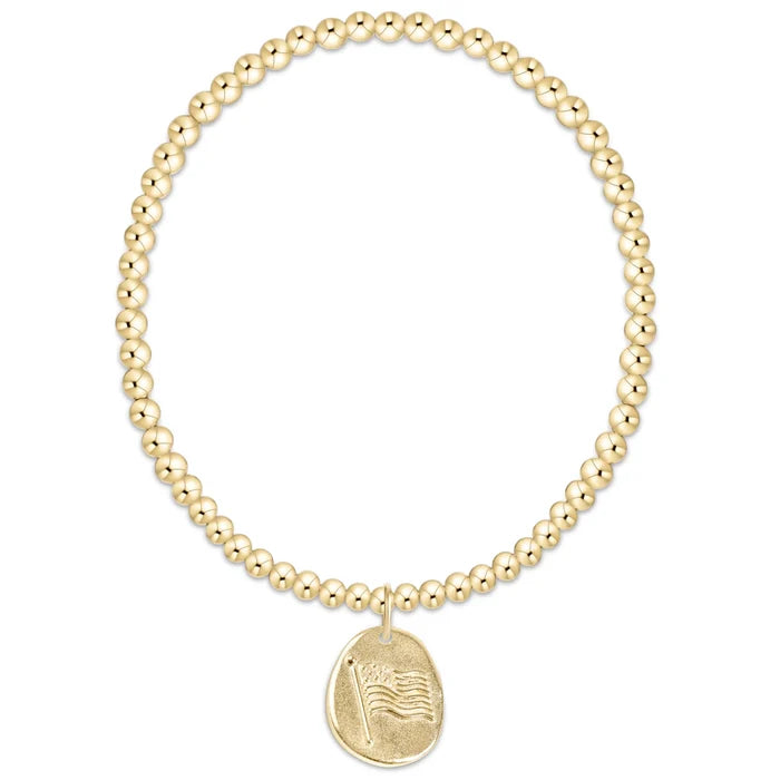E NEWTON CLASSIC GOLD 3MM BRACELET - INSPIRE AMERICA GOLD DISC