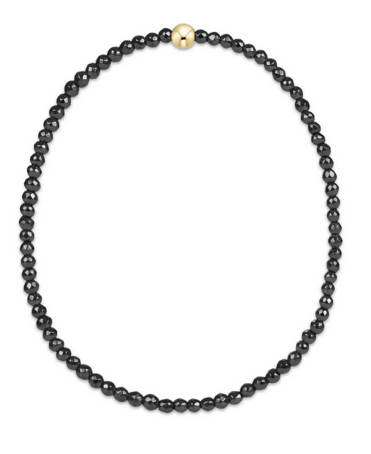 E NEWTON FACETED HEMATITE 2MM BEAD BRACELET