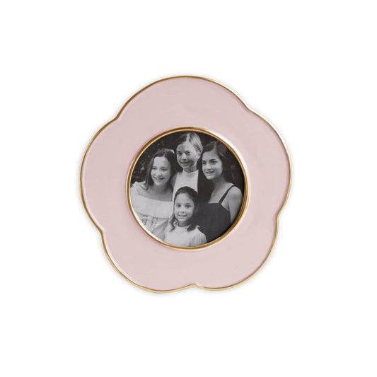 Beatriz Ball Encanto Amelia Giftables Frame — Camellia pink flower-shaped frame with an illustrative photograph