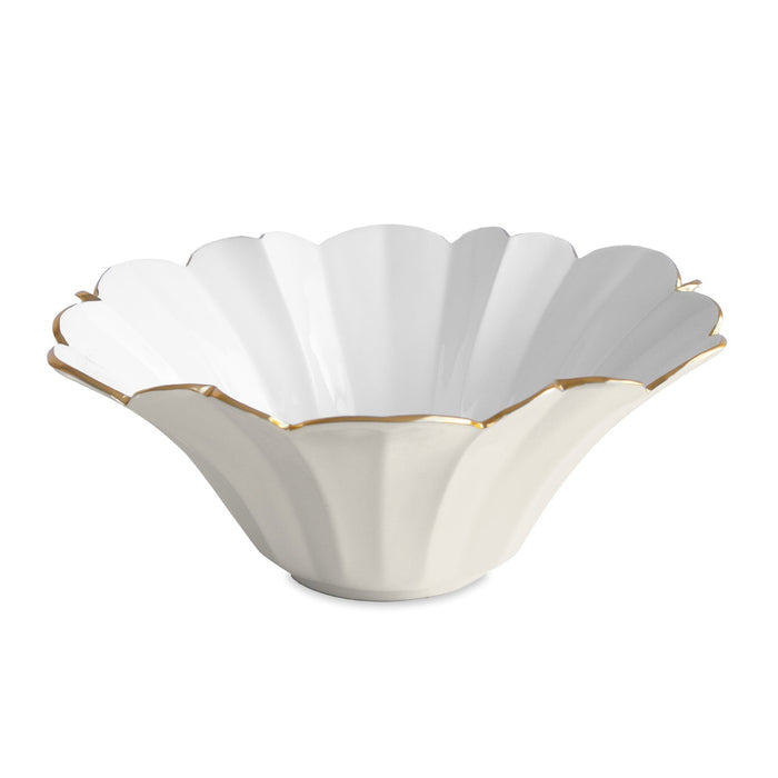 Beatriz Ball Encanto Avril Large Bowl — Large cream-and-white floral bowl isolated on white