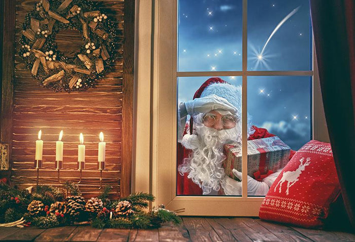 Father Christmas  Out Window Photo Backdrop Shopbackdrop