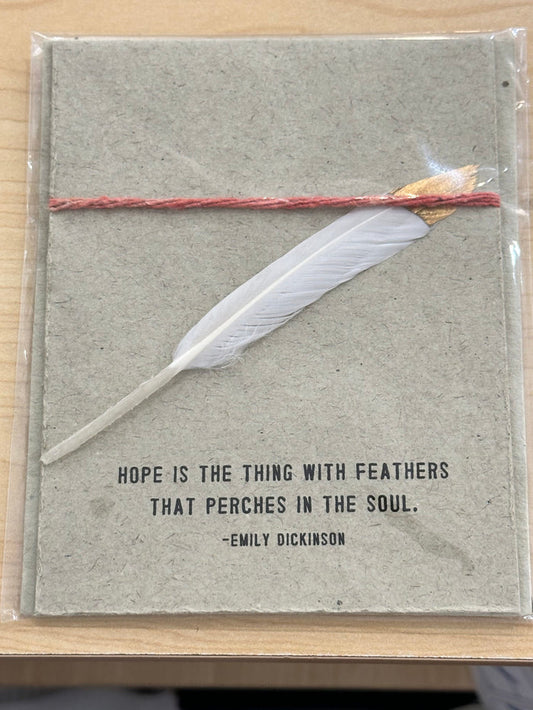 Feather Card Sugarboo Designs Greeting & Note Cards Hope is the thing