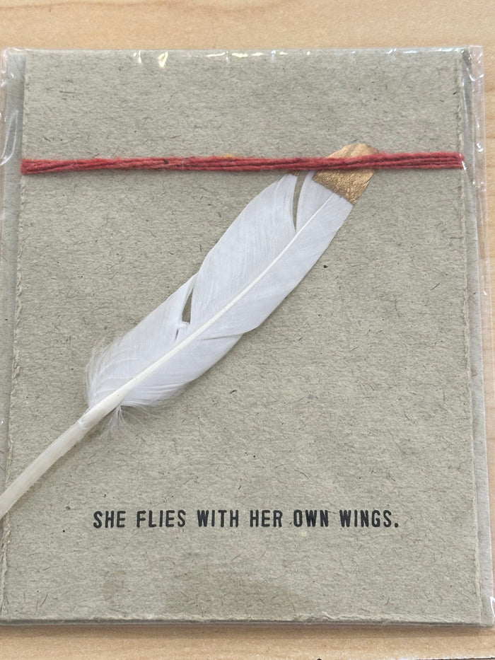 Feather Card Sugarboo Designs Greeting & Note Cards She Flies with her own wings