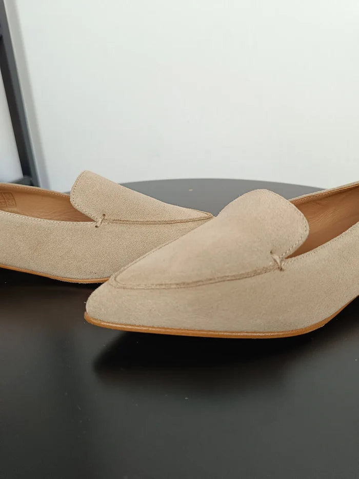 Flattered Alex Beige Suede-loafers NWOT