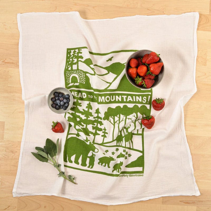 Flour Sack Dish Towel | Head to the Mountains Kei & Molly Textiles, LLC Kitchen Towel