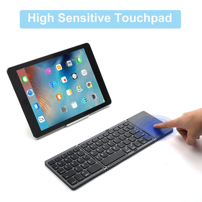 Foldable Bluetooth Keyboard with Touchpad-TopOnlineBargains.Com