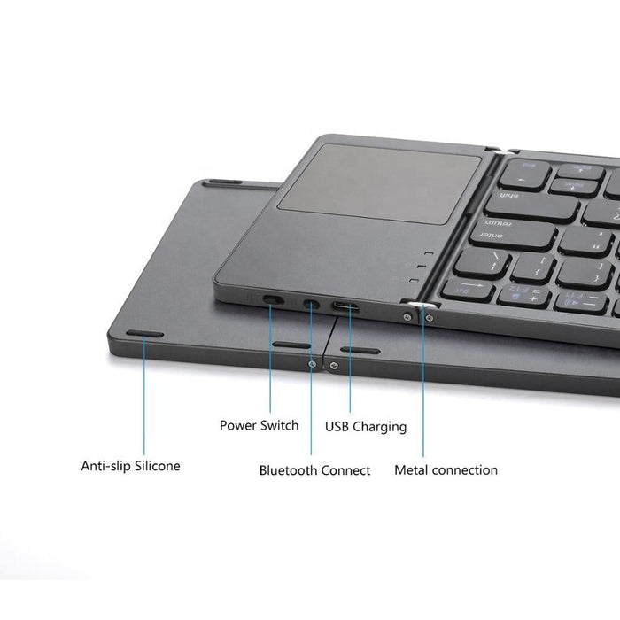 Foldable Bluetooth Keyboard with Touchpad-TopOnlineBargains.Com