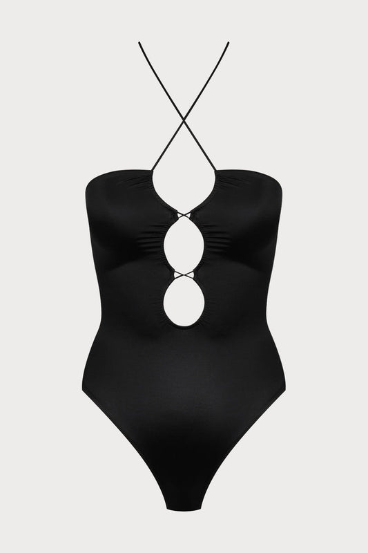 French Kiss Black Bandeau Thong Body