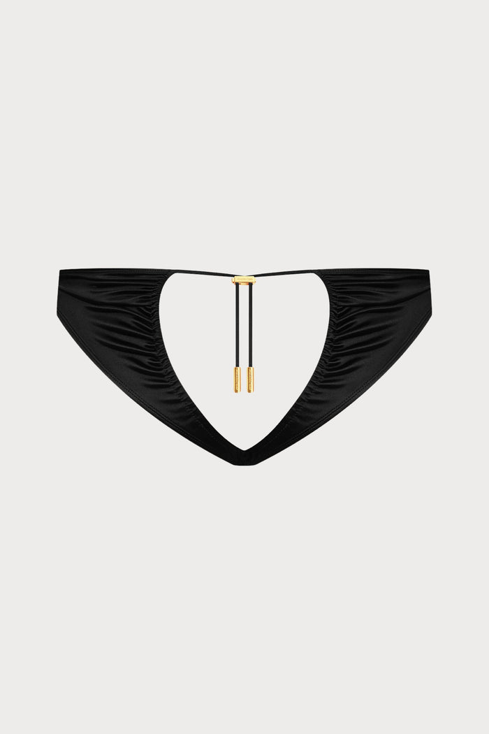 French Kiss Black Open Back Brief