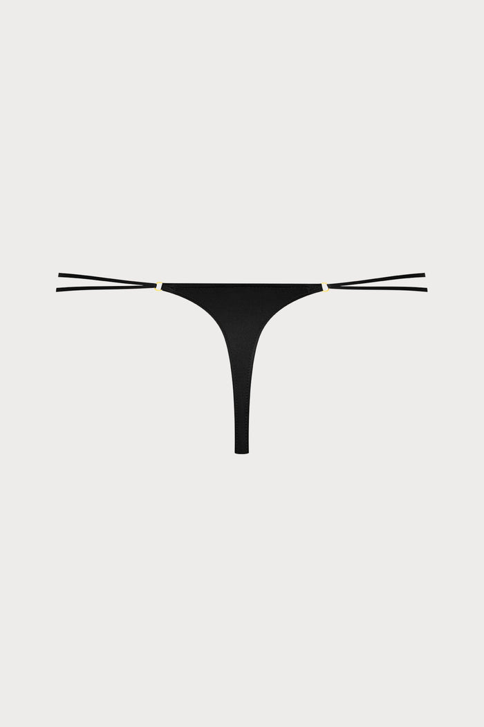 French Kiss Black Strap Thong