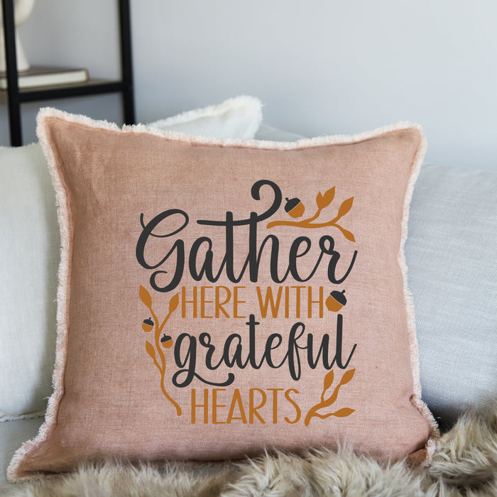 GATHER HERE - 24" LINEN PILLOW (CLAY)