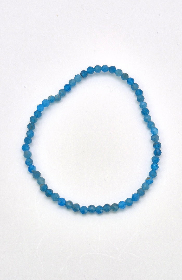 Gemstone Bead Bracelet - Apatite Faceted 3mm