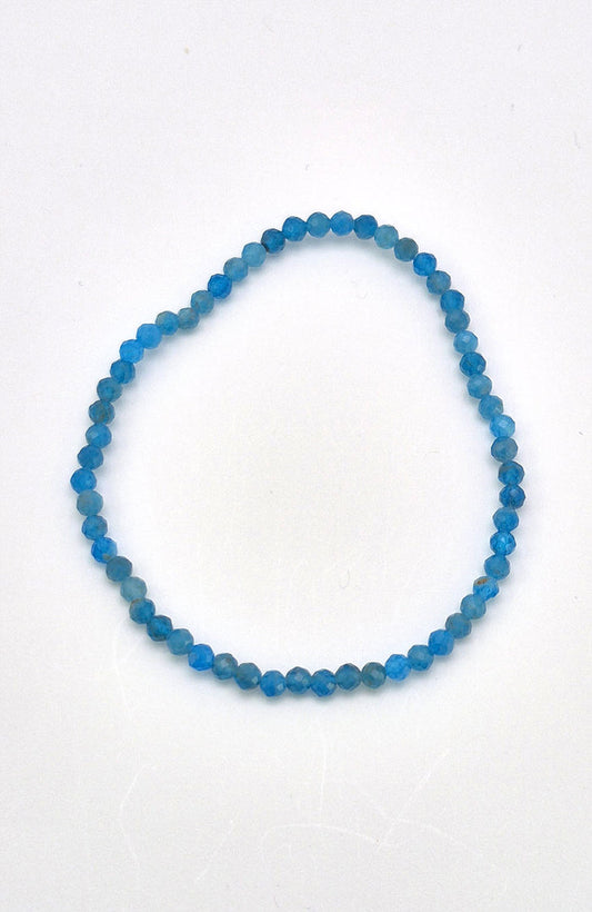 Gemstone Bead Bracelet - Apatite Faceted 3mm