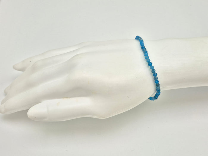 Gemstone Bead Bracelet - Apatite Faceted 3mm