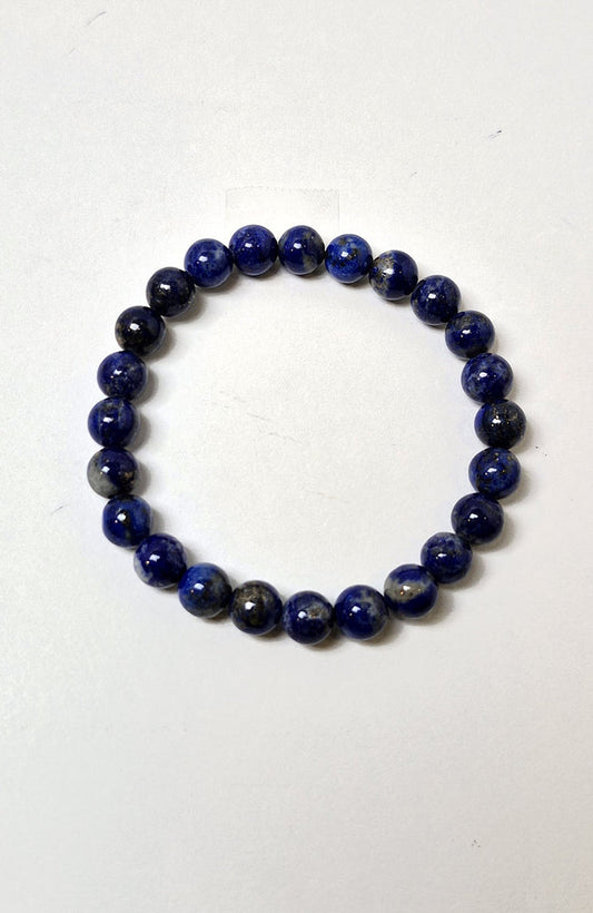 Gemstone Bead Bracelet - Lapis Lazuli 8mm