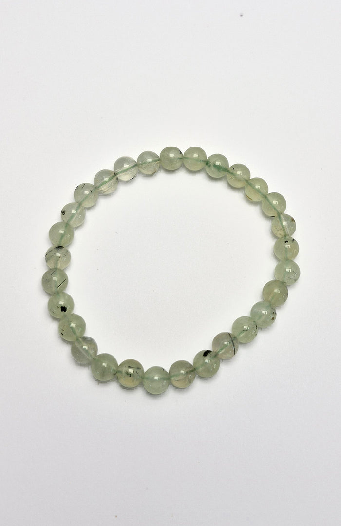 Gemstone Bead Bracelet - Prehnite 6 mm