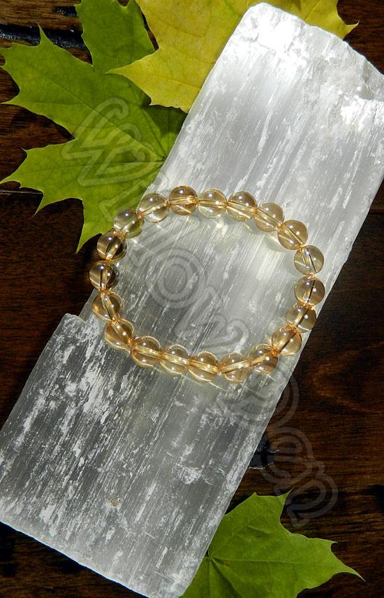 Gemstone Bead Bracelet - Tangerine Aura Quartz 10 mm