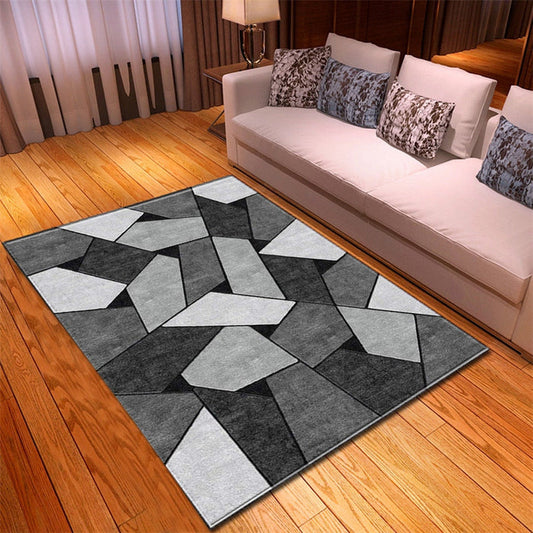 Geometric Cobblestone Gray Rug-TopOnlineBargains.Com
