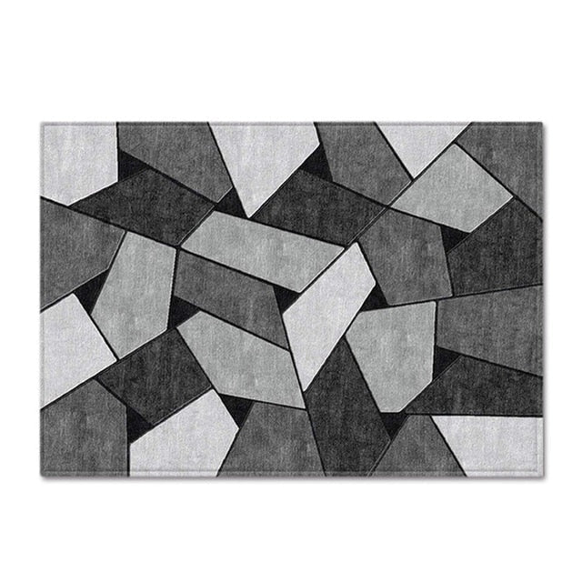 Geometric Cobblestone Gray Rug-TopOnlineBargains.Com