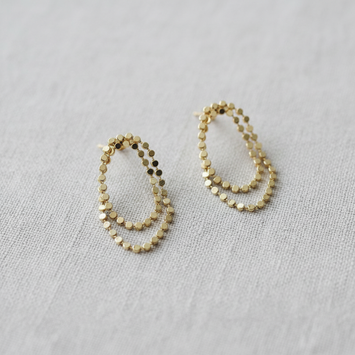 Geometric Polka Dot Tassel Earrings