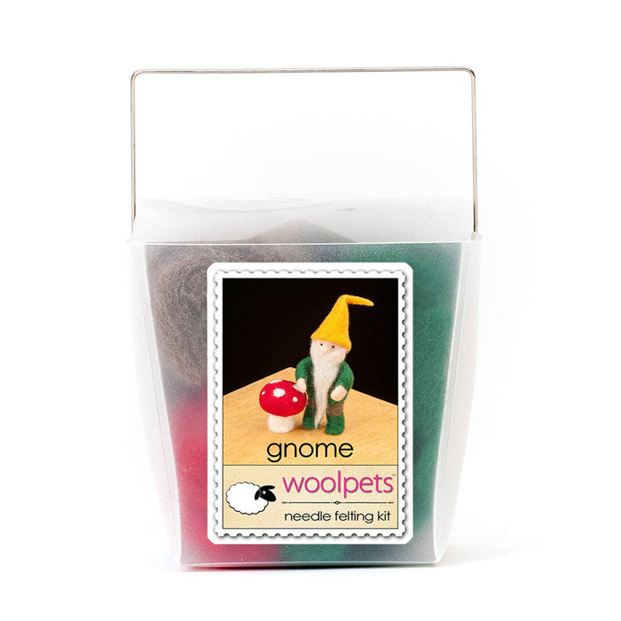 Woolpets Gnome and Toadstool Needle Felting Kit in a cute takeout style box