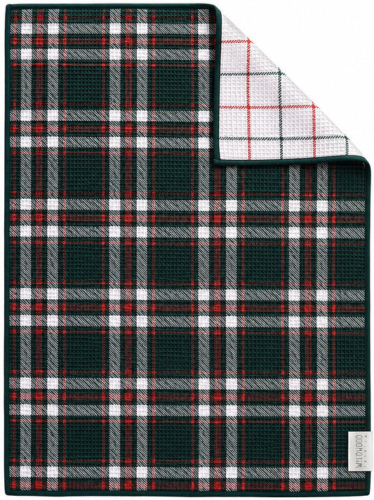 GREEN TARTAN MICROFIBER - HAND TOWEL