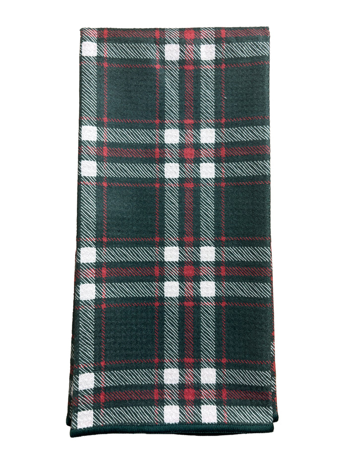 GREEN TARTAN MICROFIBER - HAND TOWEL