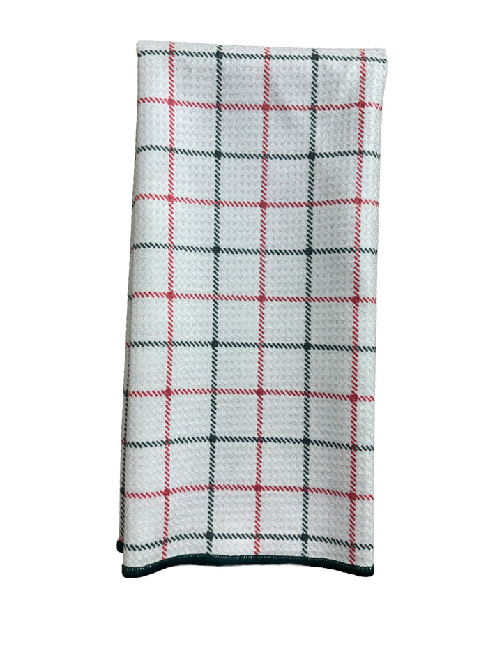 GREEN TARTAN MICROFIBER - HAND TOWEL
