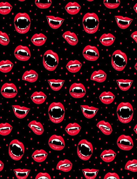 Halloween Pattern With Red Vampire Lips Photography Backdrop J-0226 Shopbackdrop