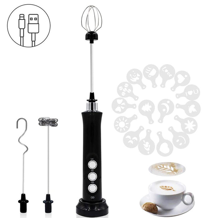 Handheld Milk Frother with Multiple Attachments-TopOnlineBargains.Com