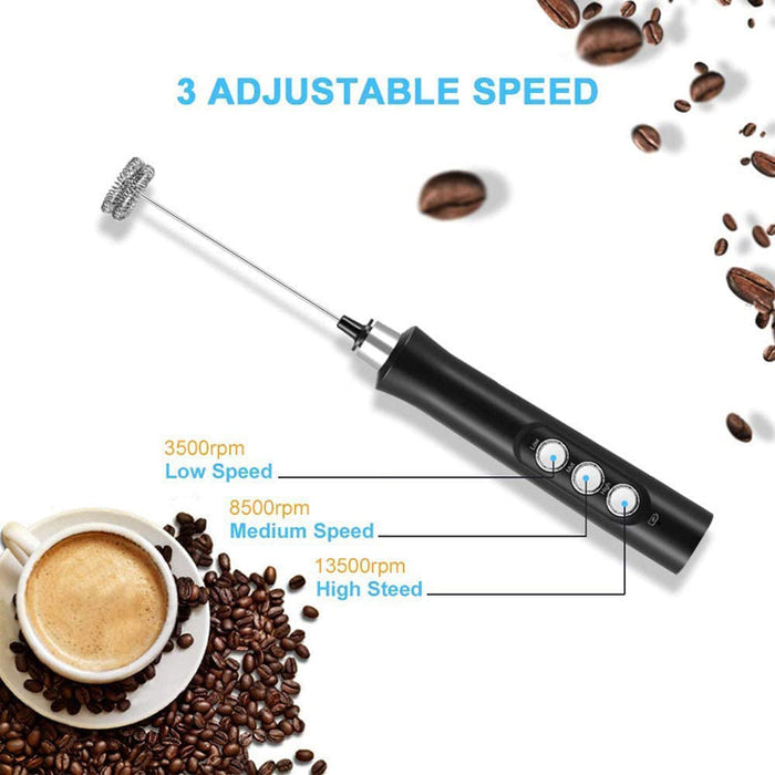 Handheld Milk Frother with Multiple Attachments-TopOnlineBargains.Com