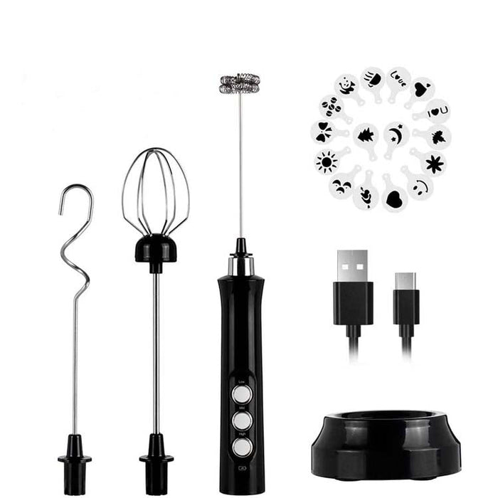 Handheld Milk Frother with Multiple Attachments-TopOnlineBargains.Com
