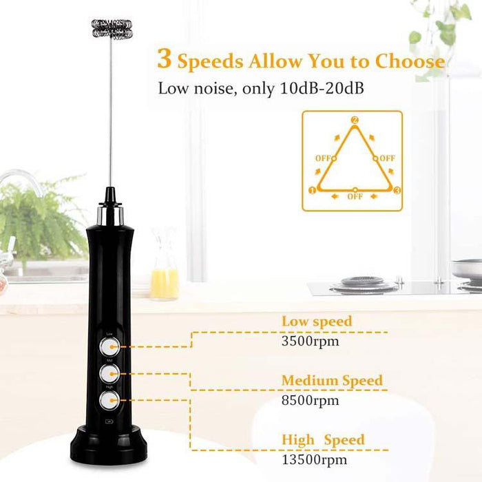 Handheld Milk Frother with Multiple Attachments-TopOnlineBargains.Com
