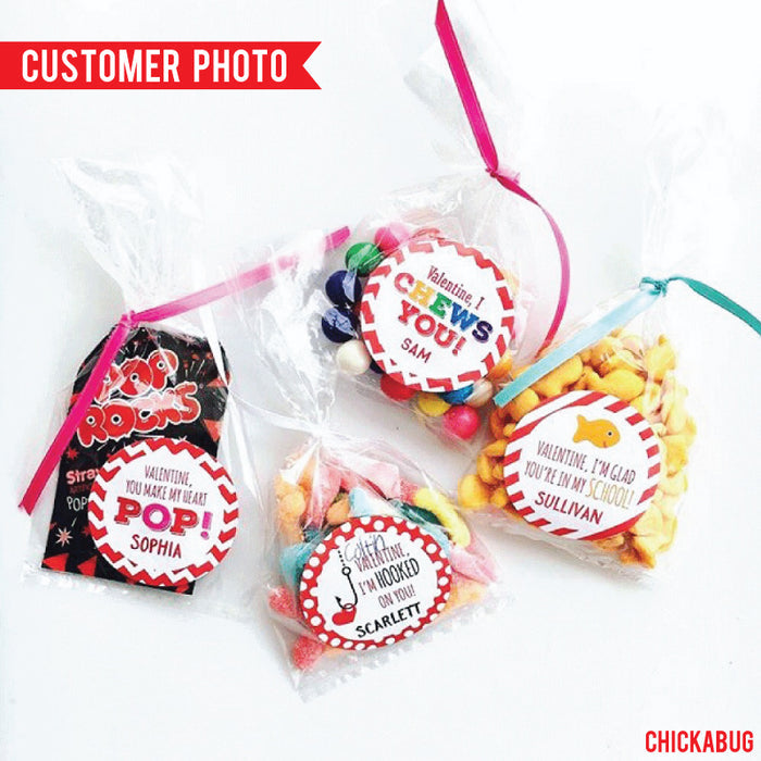 "I Chews You" Valentine's Day Stickers