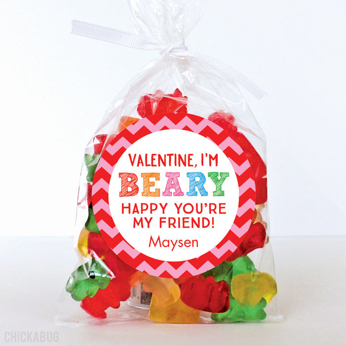 "I'm Beary Happy" Valentine's Day Stickers
