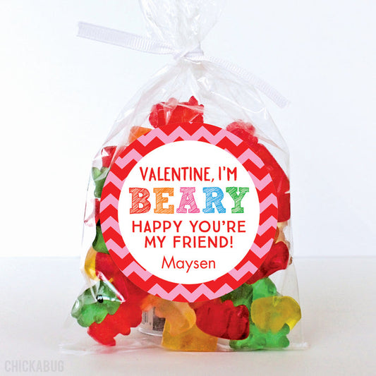 "I'm Beary Happy" Valentine's Day Stickers