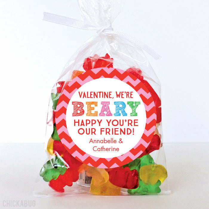 "I'm Beary Happy" Valentine's Day Stickers