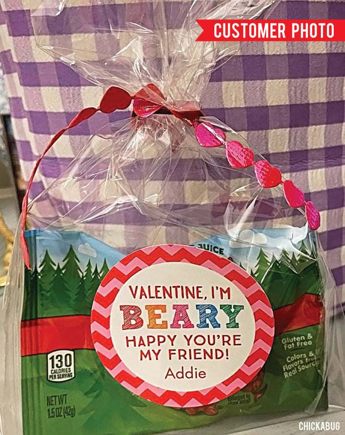 "I'm Beary Happy" Valentine's Day Stickers