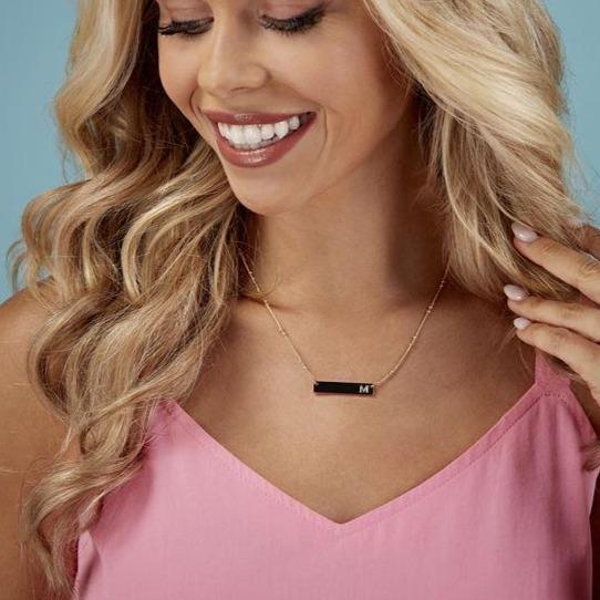 Initial Bar Necklace by Mud Pie Mud Pie Necklace D