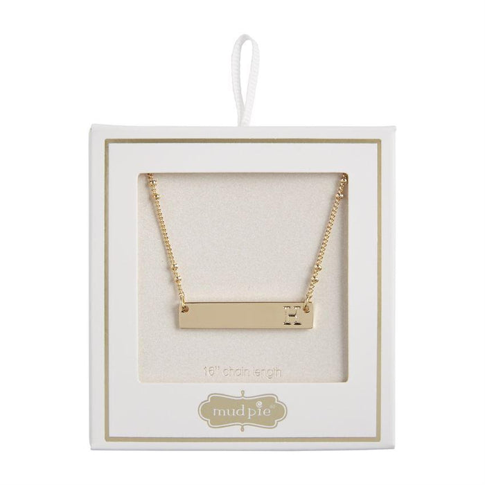 Initial Bar Necklace by Mud Pie Mud Pie Necklace H